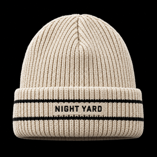 Night Yard Boundary Beanie — Bone / Black — original Night Yard product image