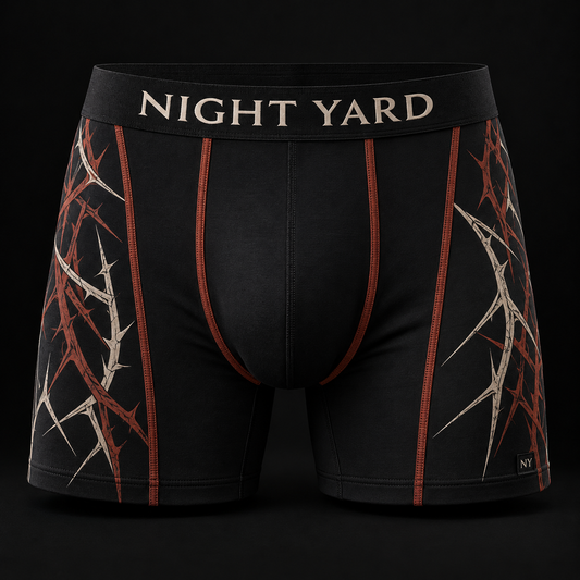 Night Yard Boundary Seam Boxer Brief — Black / Rust