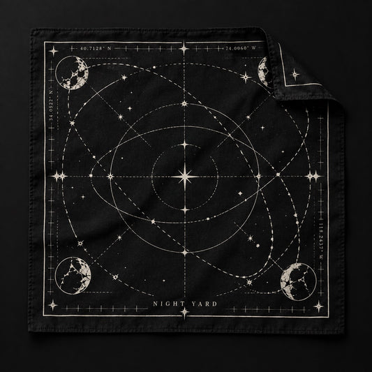 Night Yard Field Bandana — Black / Bone