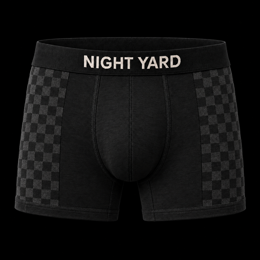 Night Yard Field Check Boxer Brief — Black / Grey — original Night Yard product image