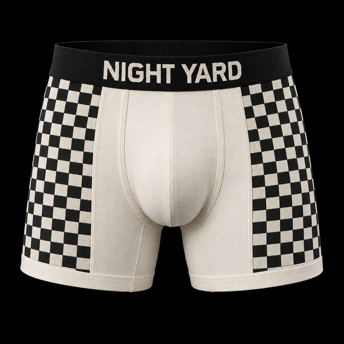 Night Yard Field Check Boxer Brief — Bone / Black — original Night Yard product image