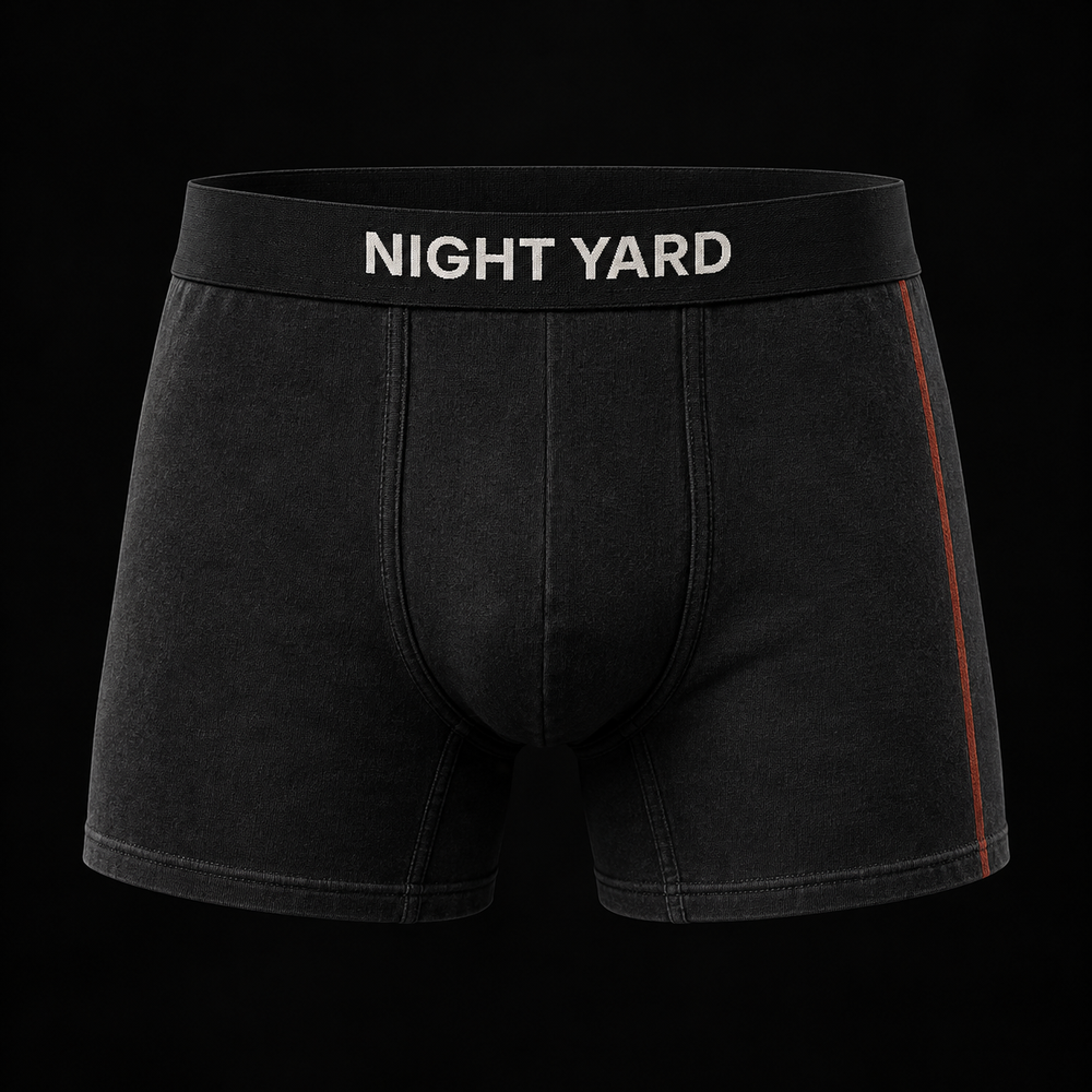 Night Yard Field Mark Boxer Brief — Black / Rust