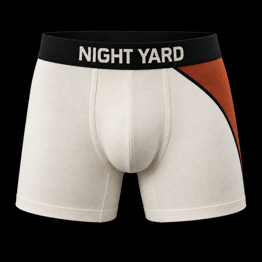 Night Yard Field Mark Boxer Brief — Bone / Rust — original Night Yard product image