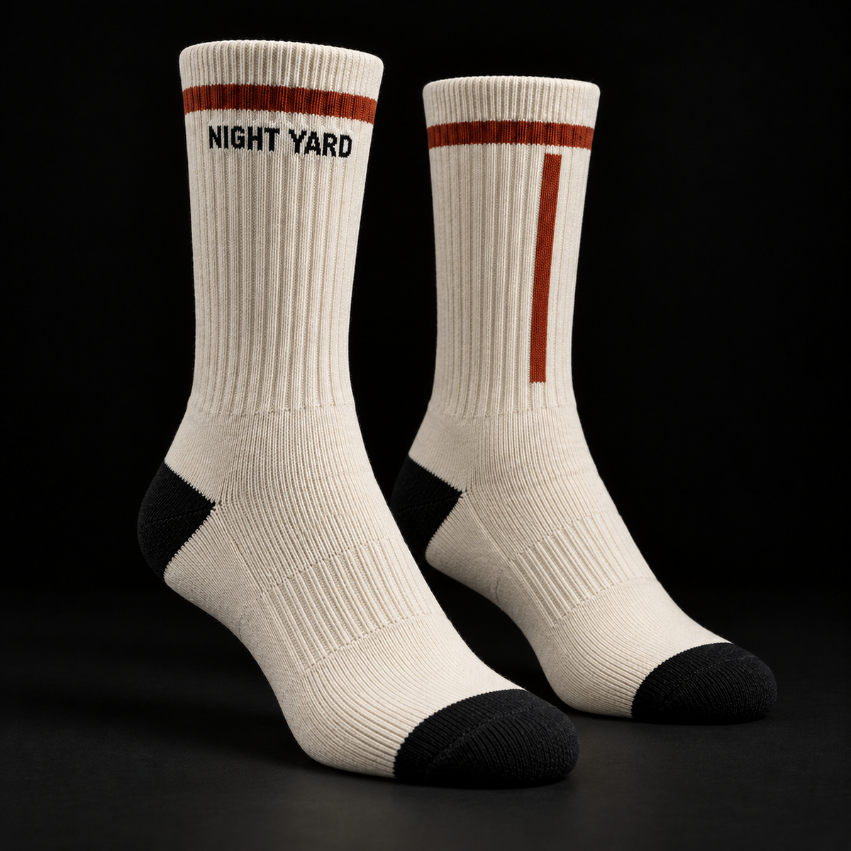 Night Yard Field Mark Crew Socks — Bone / Rust — original Night Yard product image