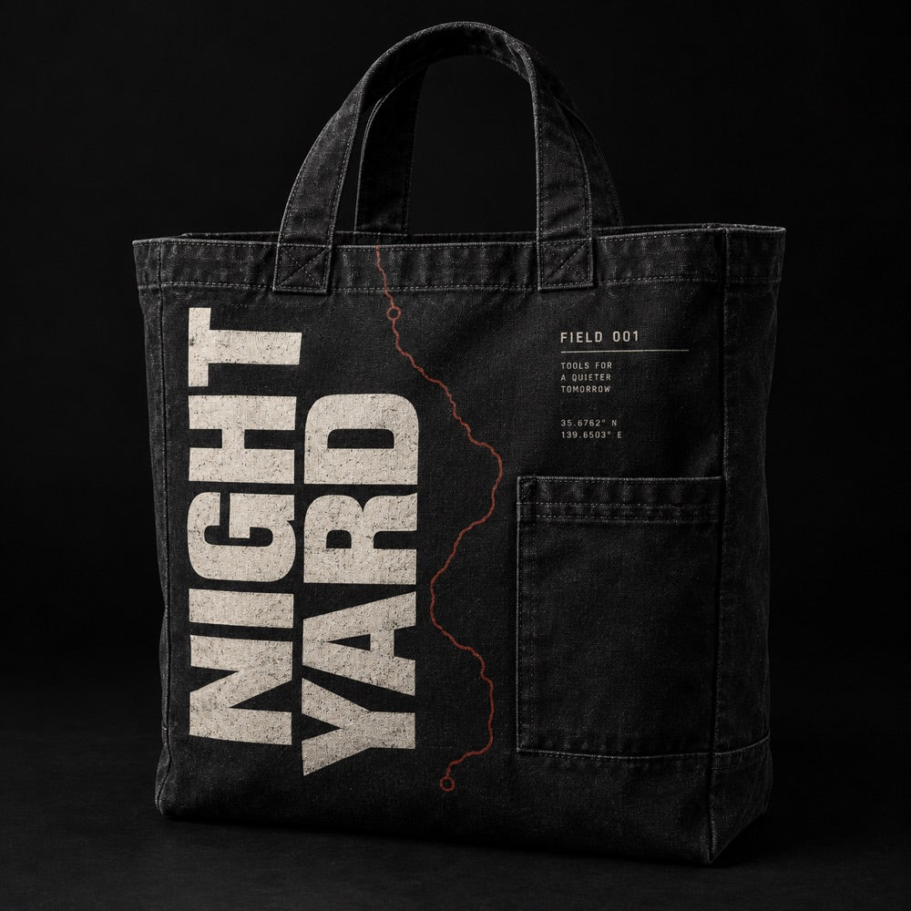 Night Yard Field Tote — Washed Black