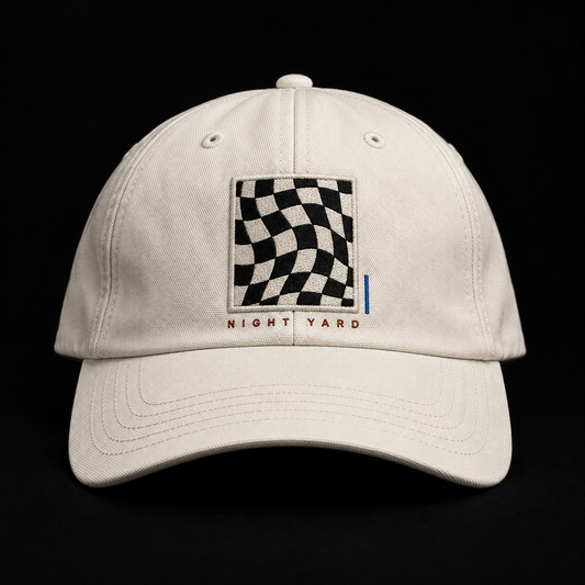 Night Yard Grid Cap — Bone / Black
