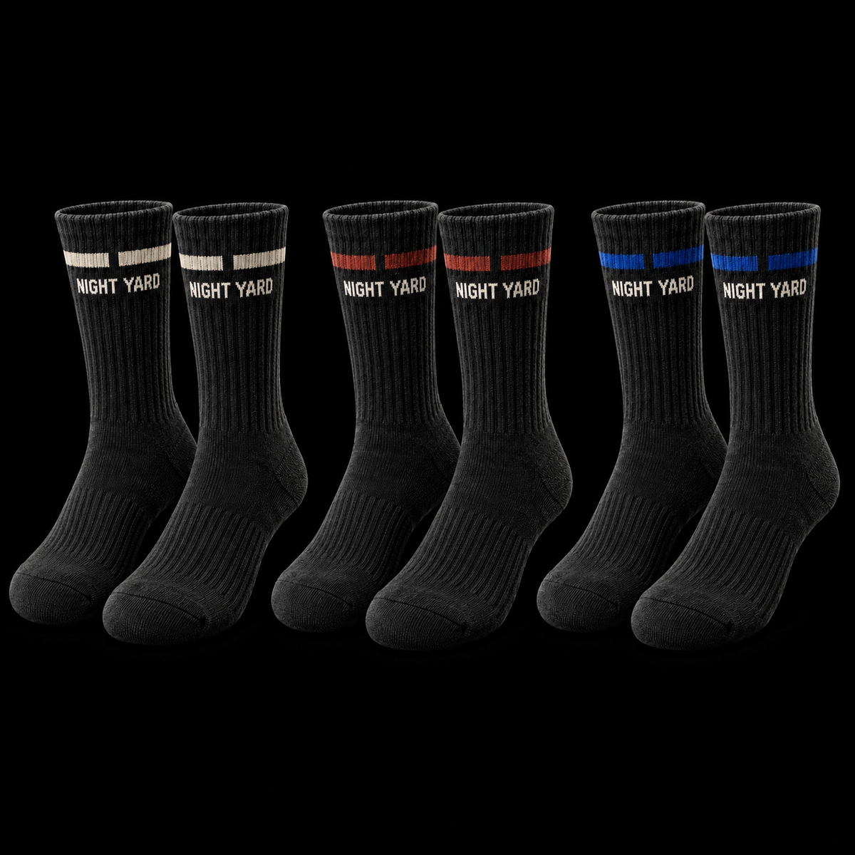 Night Yard Night Rotation 3-Pack — Black / Rust / Cobalt — original Night Yard product image