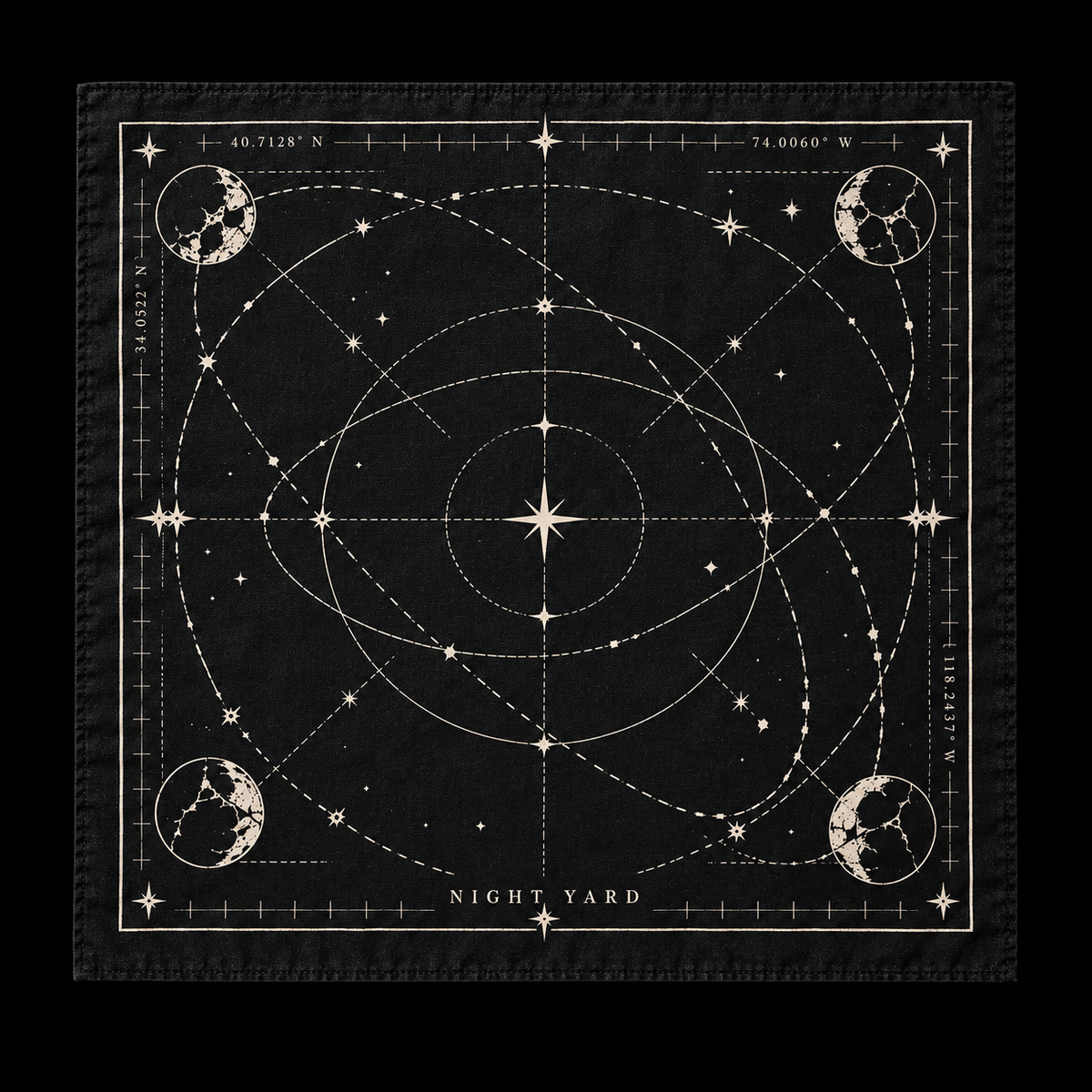 Night Yard Nocturne Bandana — Charcoal — original Night Yard product image