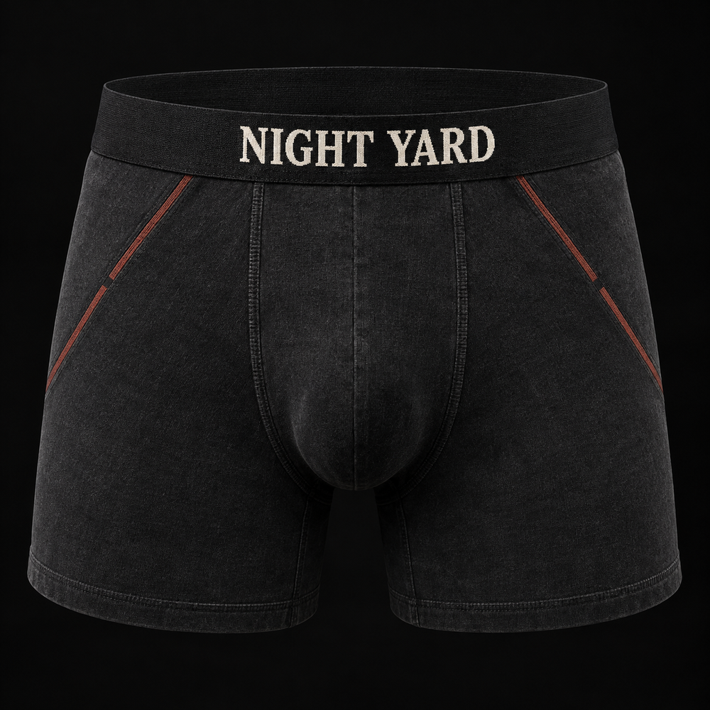 Night Yard Redline Boxer Brief — Washed Black