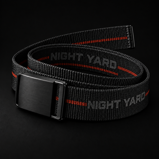 Night Yard Redline Web Belt — Black / Rust — original Night Yard product image