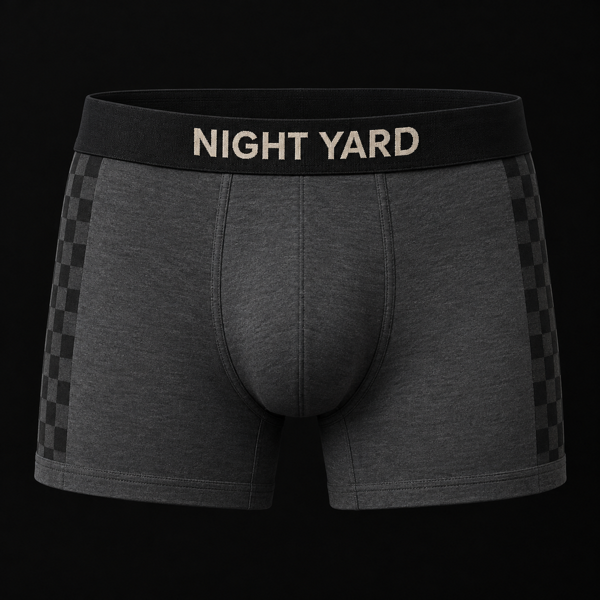 Night Yard Shadow Check Boxer Brief — Black / Grey