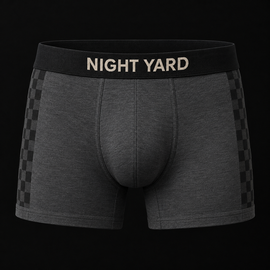 Night Yard Shadow Check Boxer Brief — Black / Grey