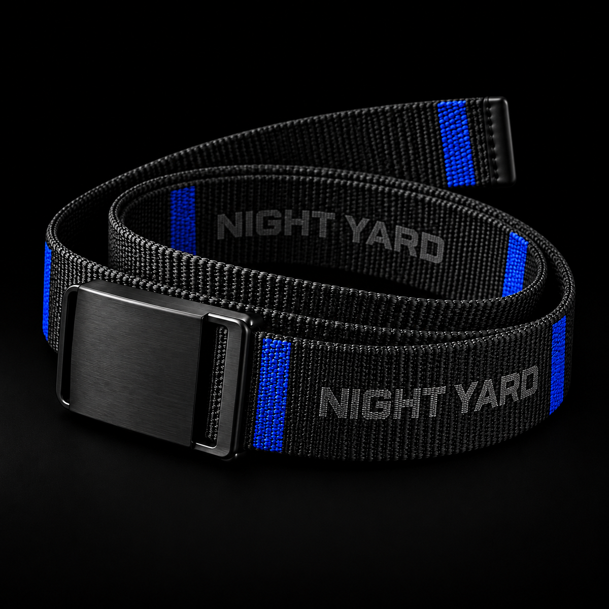 Night Yard Signal Web Belt — Black / Cobalt — original Night Yard product image