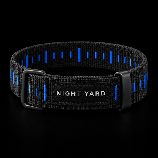 Night Yard Signal Wristband — Black / Cobalt — original Night Yard product image