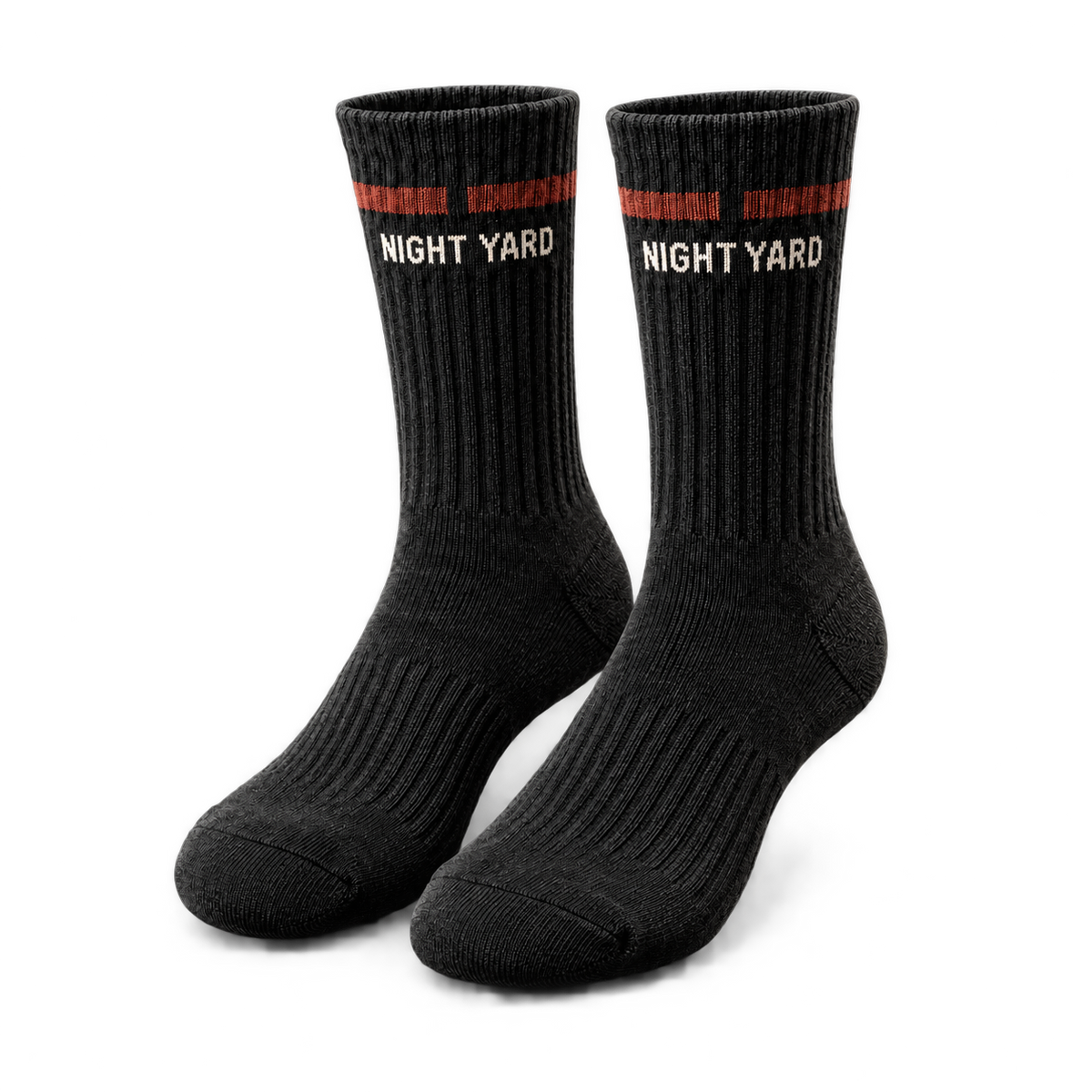 Night Yard Utility Rib Crew Socks — Black — original Night Yard product image
