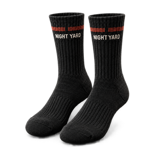 Night Yard Utility Rib Crew Socks — Black — original Night Yard product image