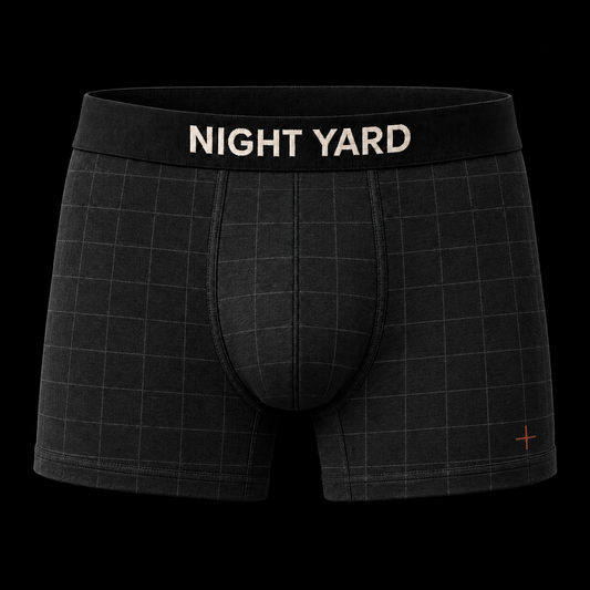 Night Yard Yard Grid Boxer Brief — Charcoal — original Night Yard product image