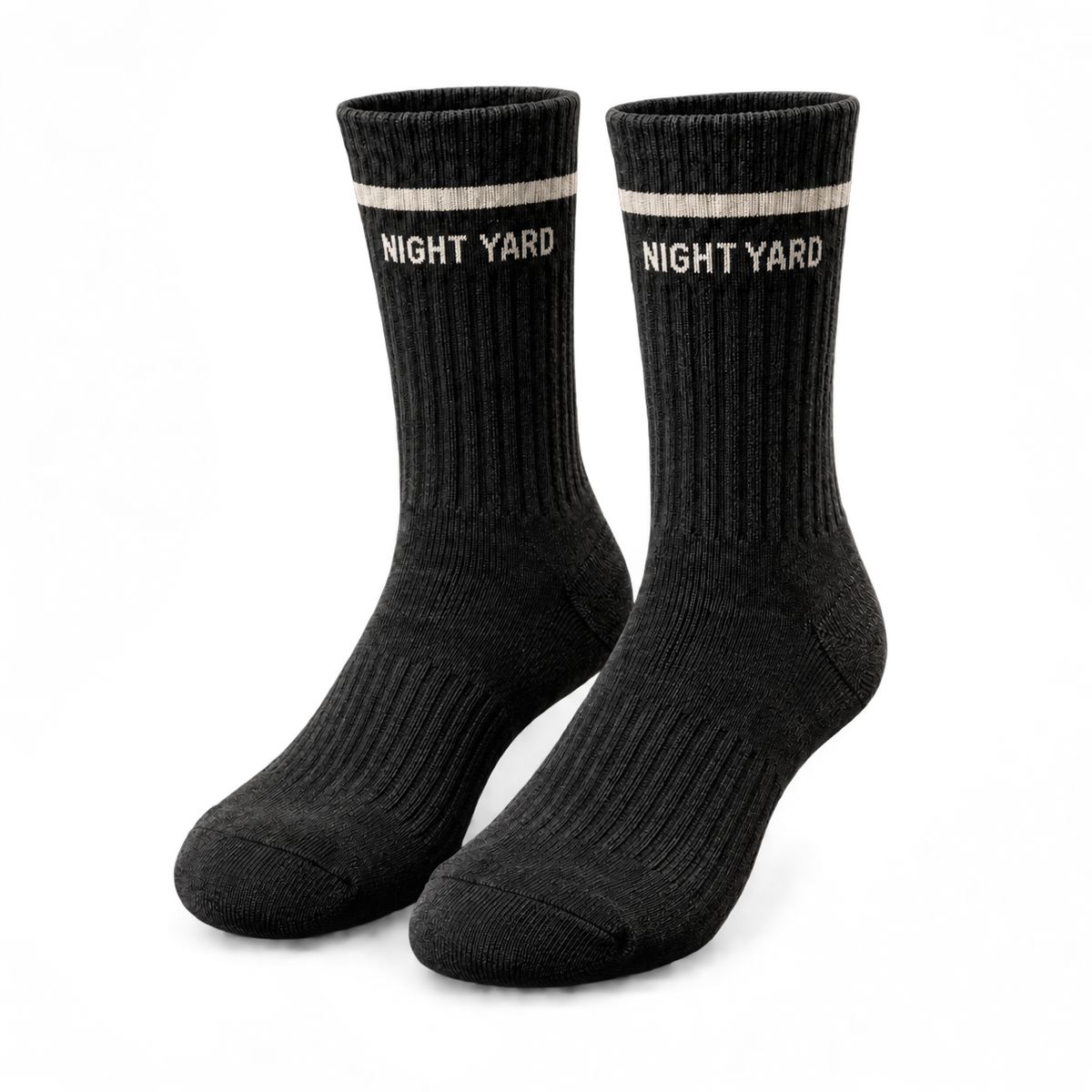 Night Yard Yardline Crew Socks — Black — original Night Yard product image