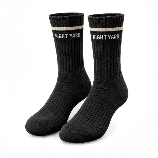 Night Yard Yardline Crew Socks — Black — original Night Yard product image